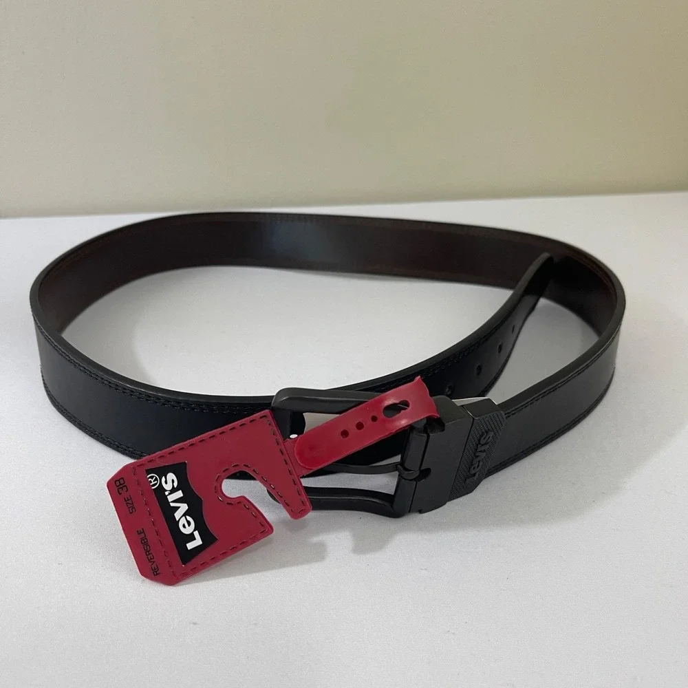 Levis Reversible Leather Belt Mens Size 38 Black Brown‎ 11LV02KX NEW